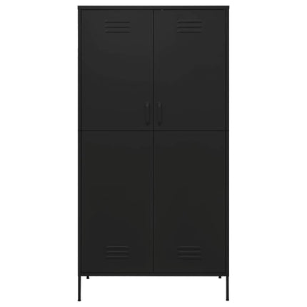 Garderob 90x50x180 cm svart stål