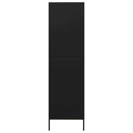 Garderob 90x50x180 cm svart stål