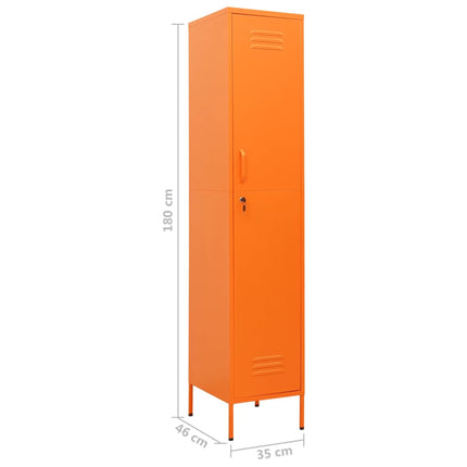 Förvaringsskåp orange 35x46x180 cm stål