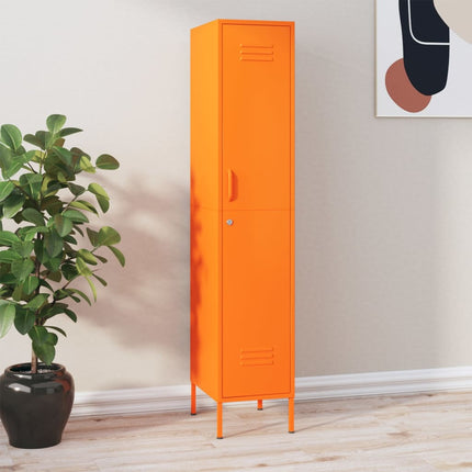 Förvaringsskåp orange 35x46x180 cm stål