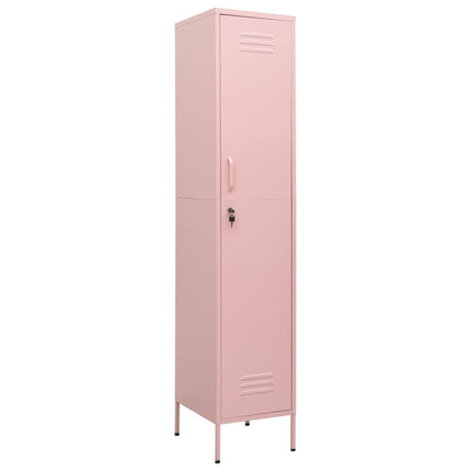 Förvaringsskåp rosa 35x46x180 cm stål