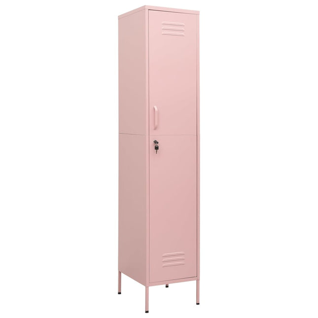 Förvaringsskåp rosa 35x46x180 cm stål