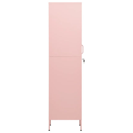 Förvaringsskåp rosa 35x46x180 cm stål