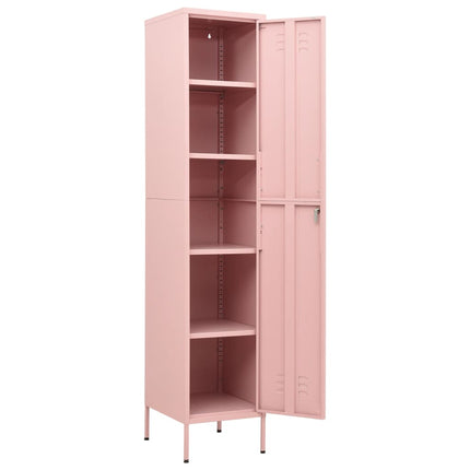 Förvaringsskåp rosa 35x46x180 cm stål