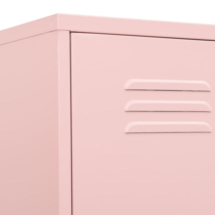 Förvaringsskåp rosa 35x46x180 cm stål