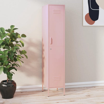 Förvaringsskåp rosa 35x46x180 cm stål