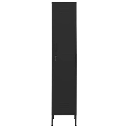Förvaringsskåp svart 35x46x180 cm stål