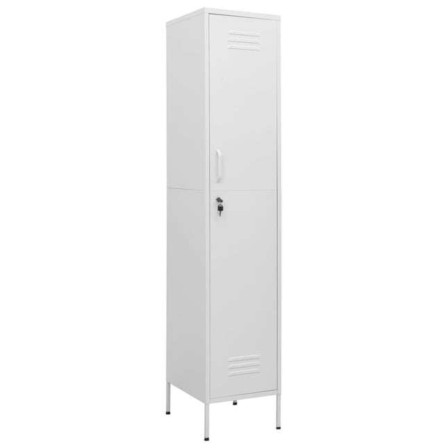 Förvaringsskåp vit 35x46x180 cm stål