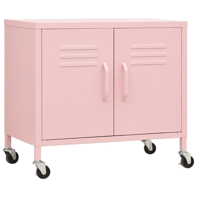 Förvaringsskåp rosa 60x35x56 cm stål