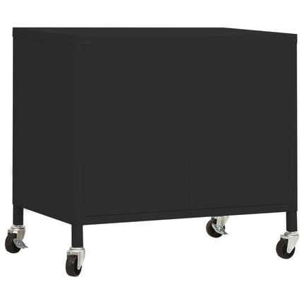 Förvaringsskåp svart 60x35x56 cm stål