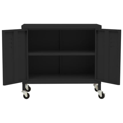 Förvaringsskåp svart 60x35x56 cm stål
