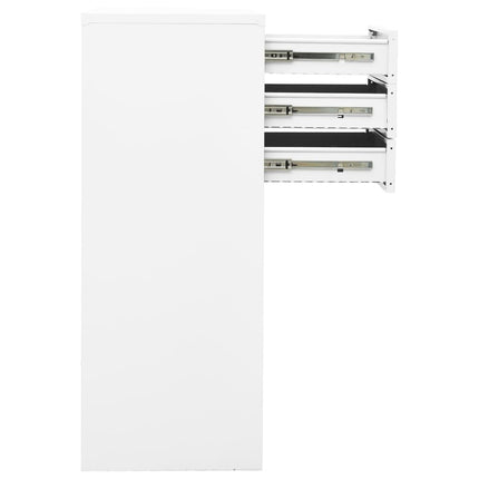 Dokumentskåp vit 90x40x102 cm stål