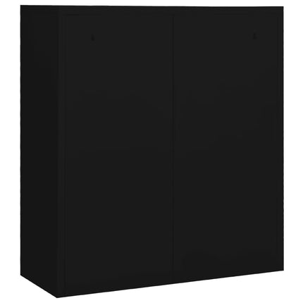 Dokumentskåp svart 90x40x102 cm stål