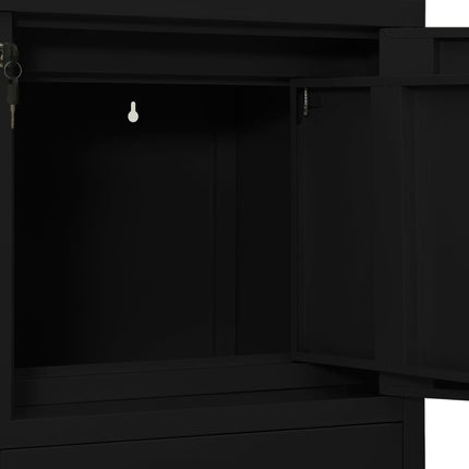 Dokumentskåp svart 90x40x102 cm stål