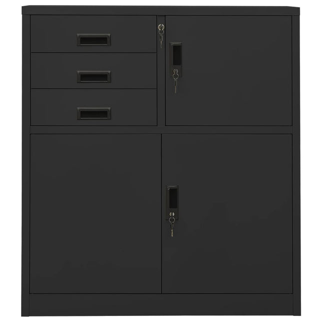 Dokumentskåp antracit 90x40x102 cm stål