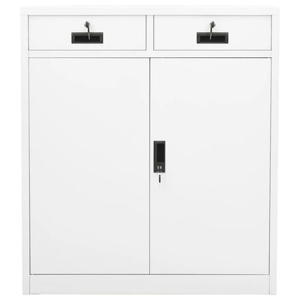 Dokumentskåp vit 90x40x102 cm stål