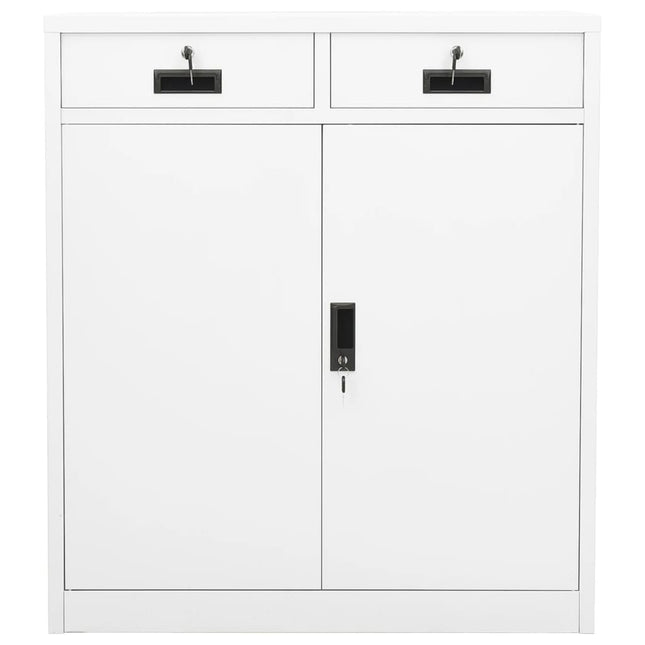 Dokumentskåp vit 90x40x102 cm stål
