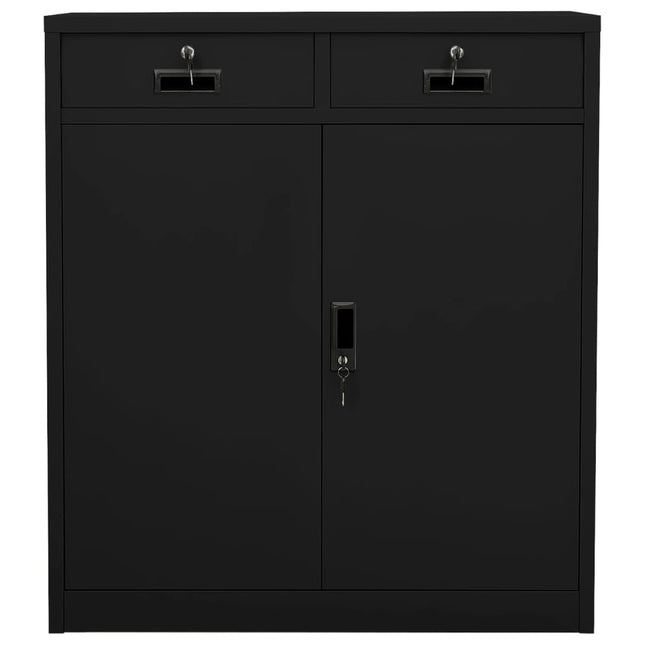 Dokumentskåp svart 90x40x102 cm stål