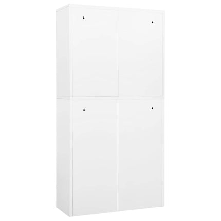 Dokumentskåp vit 90x40x180 cm stål