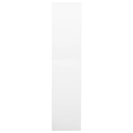 Dokumentskåp vit 90x40x180 cm stål och härdat glas