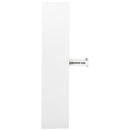 Dokumentskåp vit 90x40x180 cm stål och härdat glas