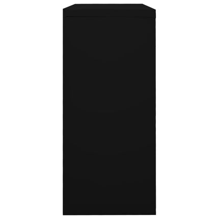 Skåp med skjutdörr svart 90x40x90 cm stål