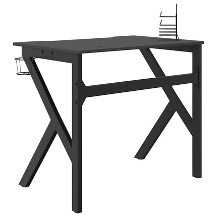 Gamingskrivbord med K-formade ben svart 90x60x75 cm