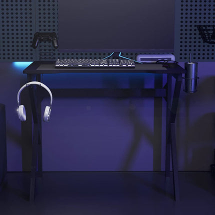 Gamingskrivbord med K-formade ben svart 90x60x75 cm