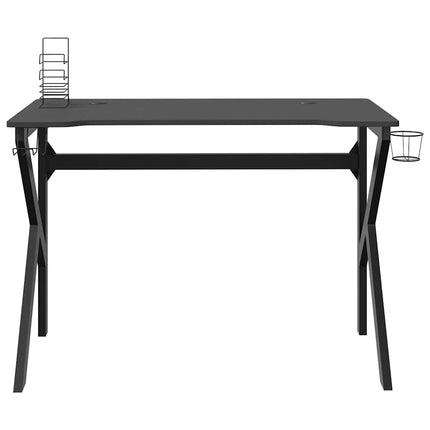 Gamingskrivbord med K-formade ben svart 110x60x75 cm
