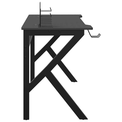 Gamingskrivbord med K-formade ben svart 110x60x75 cm