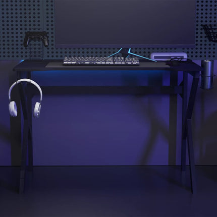 Gamingskrivbord med K-formade ben svart 110x60x75 cm