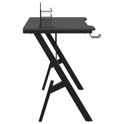 Gamingskrivbord med Y-formade ben svart 90x60x75 cm