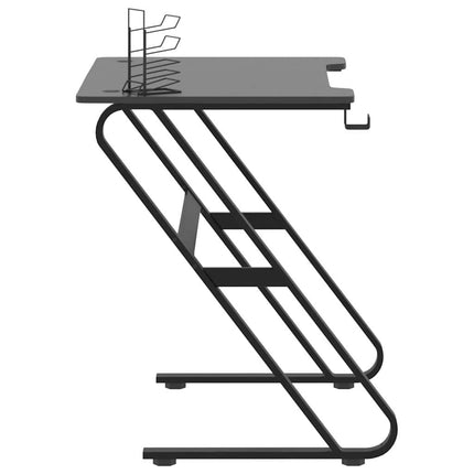 Gamingskrivbord med ZZ-formade ben svart 90x60x75 cm