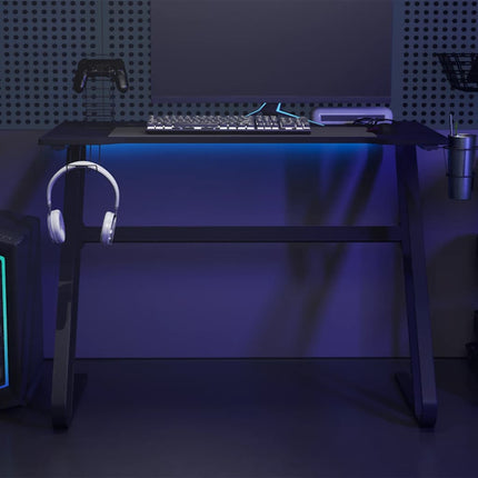 Gamingskrivbord med ZZ-formade ben svart 110x60x75 cm