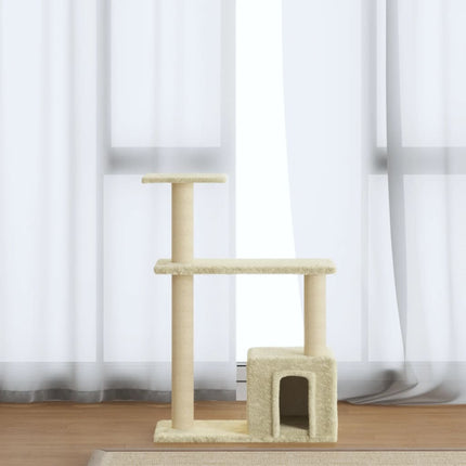 Klösträd med sisalpelare gräddvit 70 cm
