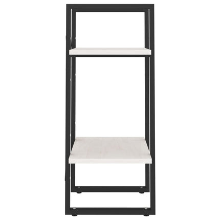 Bokhylla 2 hyllplan vit 40x30x70 cm massiv furu