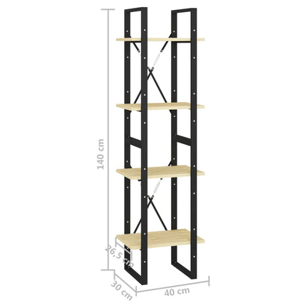 Bokhylla 4 hyllplan 40x30x140 cm massiv furu