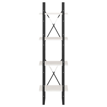Bokhylla 4 hyllplan vit 40x30x140 cm massiv furu