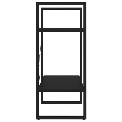 Bokhylla 2 hyllplan svart 60x30x70 cm konstruerat trä