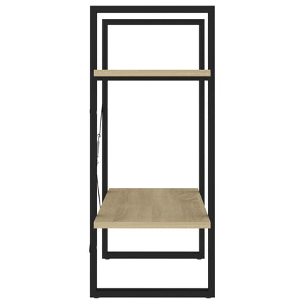Bokhylla 2 hyllor sonoma-ek 60x30x70 cm konstruerat trä