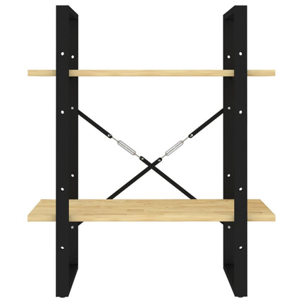 Bokhylla 2 hyllplan 60x30x70 cm massiv furu