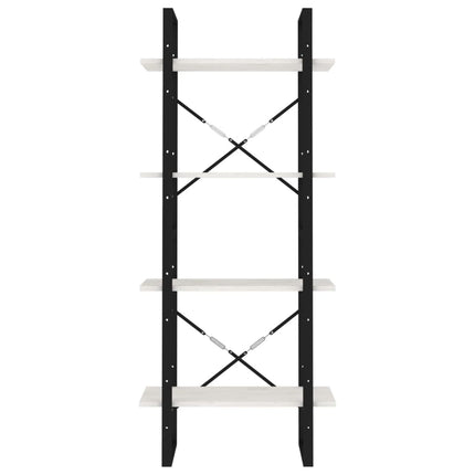 Bokhylla 4 hyllplan vit 60x30x140 cm massiv furu