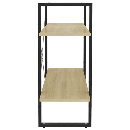Bokhylla 2 hyllor sonoma-ek 80x30x70 cm konstruerat trä