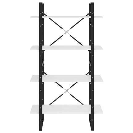 Bokhylla 4 hyllplan vit 80x30x140 cm konstruerat trä