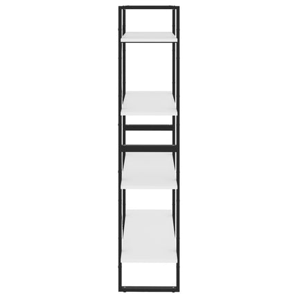 Bokhylla 4 hyllplan vit 80x30x140 cm konstruerat trä