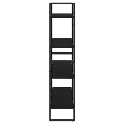 Bokhylla 4 hyllplan svart 80x30x140 cm konstruerat trä