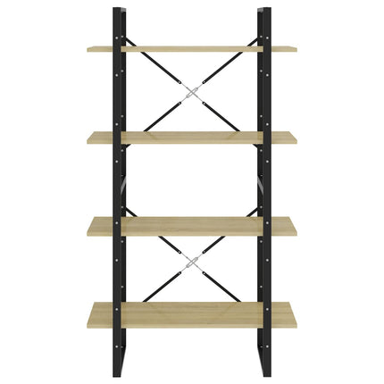 Bokhylla 4 hyllplan sonoma-ek 80x30x140 cm konstruerat trä