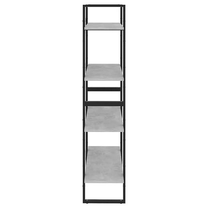 Bokhylla 4 hyllplan betonggrå 80x30x140 cm konstruerat trä