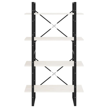 Bokhylla 4 hyllplan vit 80x30x140 cm massiv furu