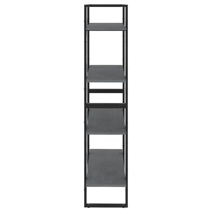 Bokhylla 4 hyllplan grå 80x30x140 cm massiv furu